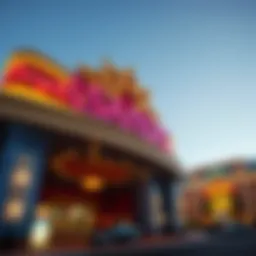 The vibrant entrance of Sands Casino showcasing its iconic signage