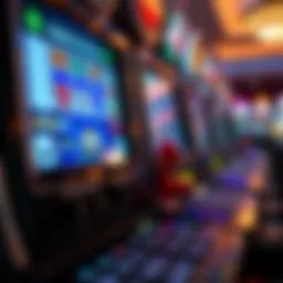 A close-up view of a video poker machine highlighting the screen and buttons