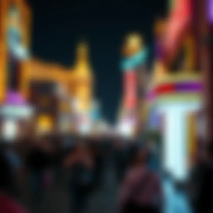 Crowds Enjoying the Fremont Experience Crowds enjoying the Fremont Experience at night