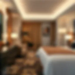 Luxurious hotel room with modern decor