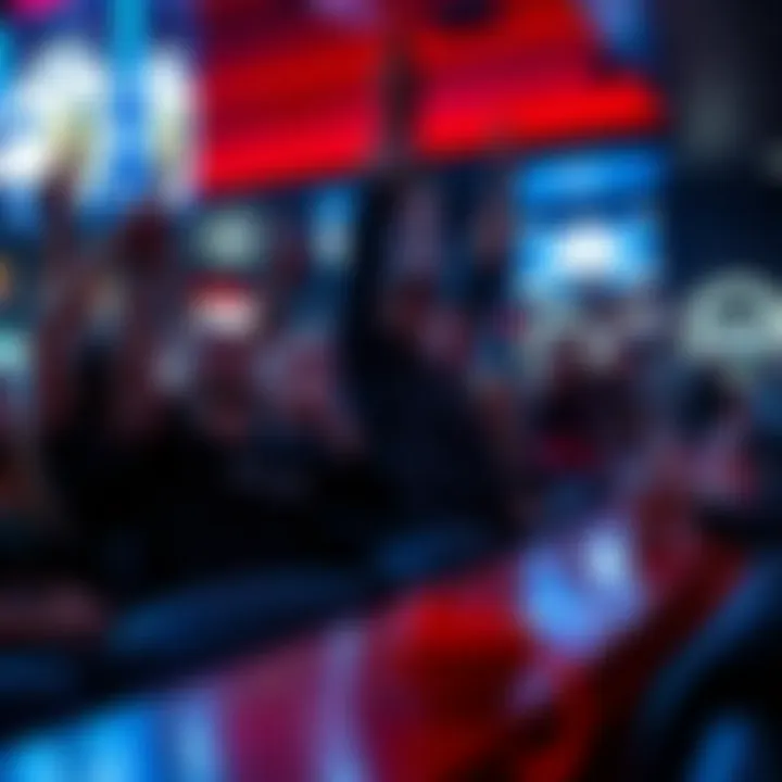 Fans Celebrating at Hyde Group of fans celebrating in Hyde Lounge during a Knights game