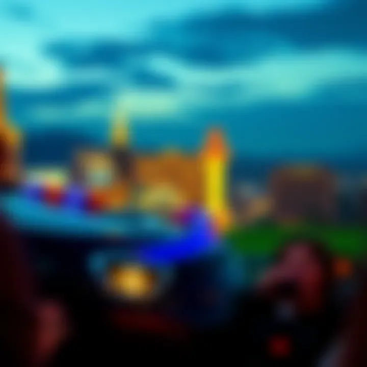 Gambling Landscape Las Vegas skyline with gambling elements