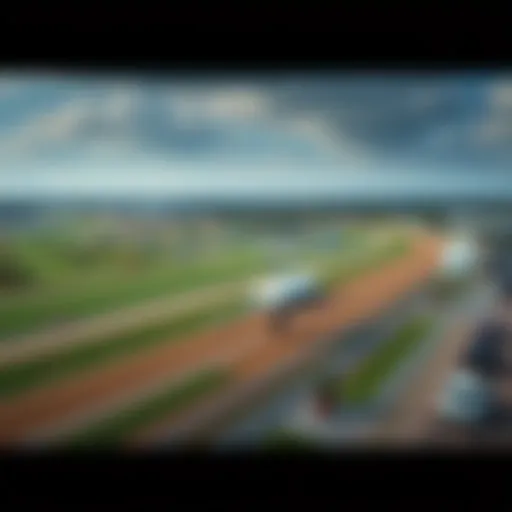 Aerial view of Oaklawn Race Track showcasing the expansive grounds and racetrack.