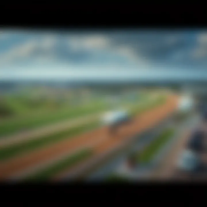 Aerial view of Oaklawn Race Track showcasing the expansive grounds and racetrack.