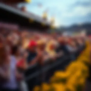 Spectators gathered at Oaklawn Race Track during a thrilling race event.