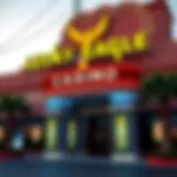 Exterior view of Lucky Eagle Casino showcasing its vibrant entrance and signage