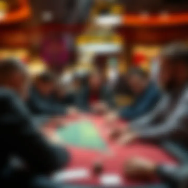 A thrilling moment at a poker table with players engaged in an intense game at Maryland Live Casino