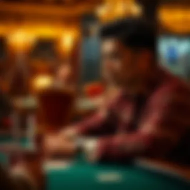 A player deep in thought contemplating their next move in a rummy game