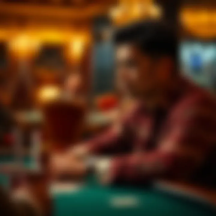 A player deep in thought contemplating their next move in a rummy game