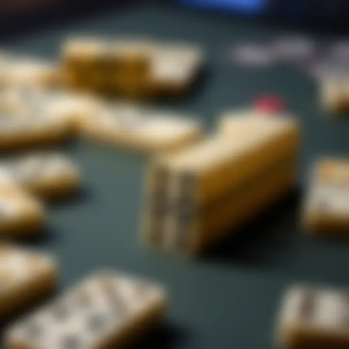 Strategic Patterns in Dominoes Elegant arrangement of domino tiles showcasing strategic patterns