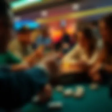 Social Dynamics of Dominoes A vibrant gathering of friends enjoying a game night with Dominoes