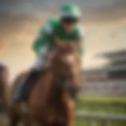 Paddy Power logo with a racing background