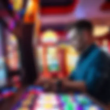 Close-up of a player engaging with a 'Win What You See' slot machine