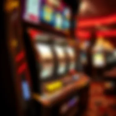 Detailed view of a slot machine showing the pay-out mechanism