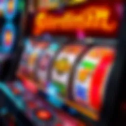 A close-up view of the Swordsman slot machine showcasing its intricate design and vibrant colors.