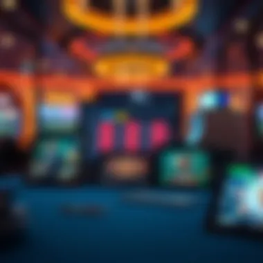 Accessing Online Casinos Through Digital Devices Illustration of various digital devices accessing online casino platforms