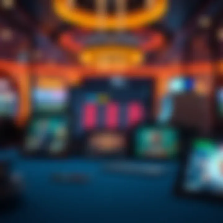 Accessing Online Casinos Through Digital Devices Illustration of various digital devices accessing online casino platforms