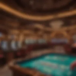 A vibrant casino floor showcasing gaming tables and slot machines