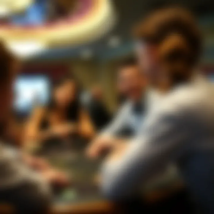 Engaging Poker Game Experience Group of individuals enjoying a game of poker at a table