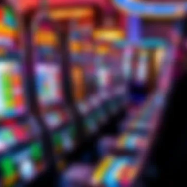 Exciting Slot Machine Features in Casinos Close-up of slot machines with bright lights and engaging displays