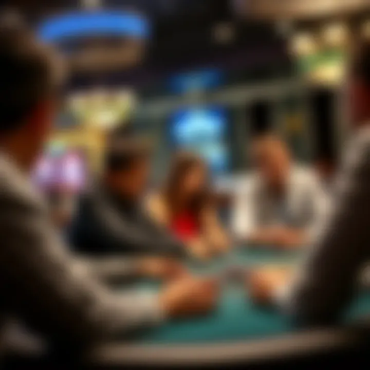 Focused Poker Players An engaging poker table with focused players
