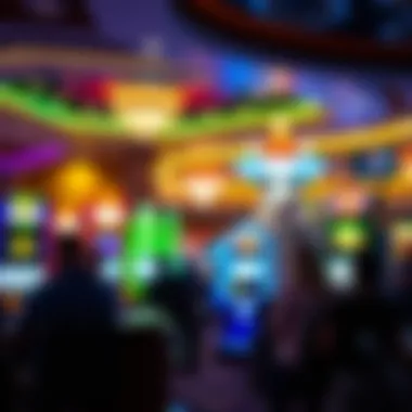 Casino floor with players engaged in various games