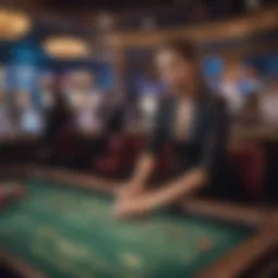 A well-lit live dealer studio showcasing advanced technology