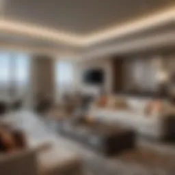 Luxurious suite interior showcasing modern design and elegant furnishings.