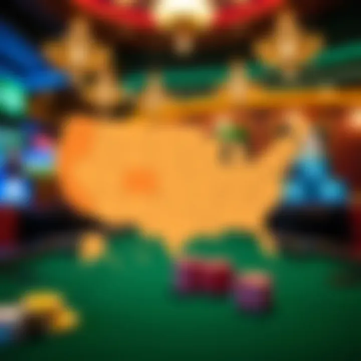 An infographic depicting gambling regulations across the US